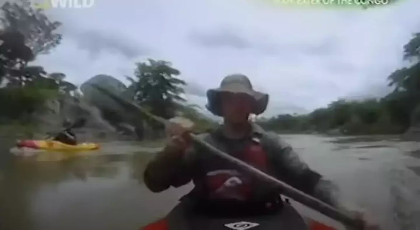 Two kayakers caught the horrific moment their friend was eaten by an enormous crocodile on camera (National Geographic)