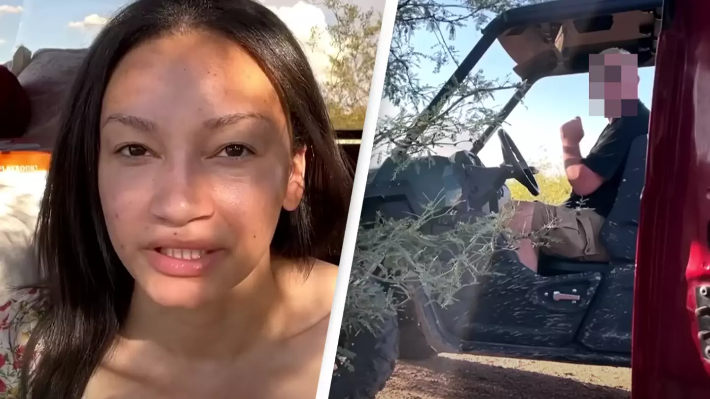 Chilling moment solo female camper is approached by man who claims she's being 'watched'