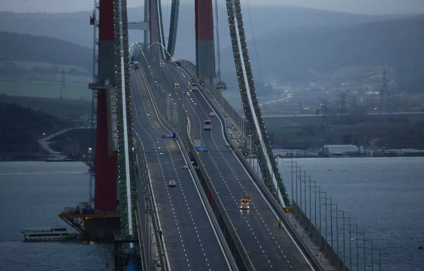 The bridge has cut commute time down by 93 percent (Burak Akay/Anadolu Agency via Getty Images)