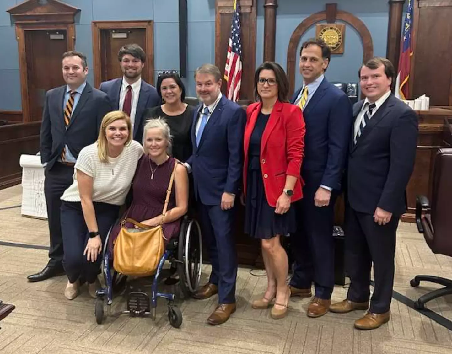 Jessica pictured with her legal team from Cook Law Group LLC (Facebook)