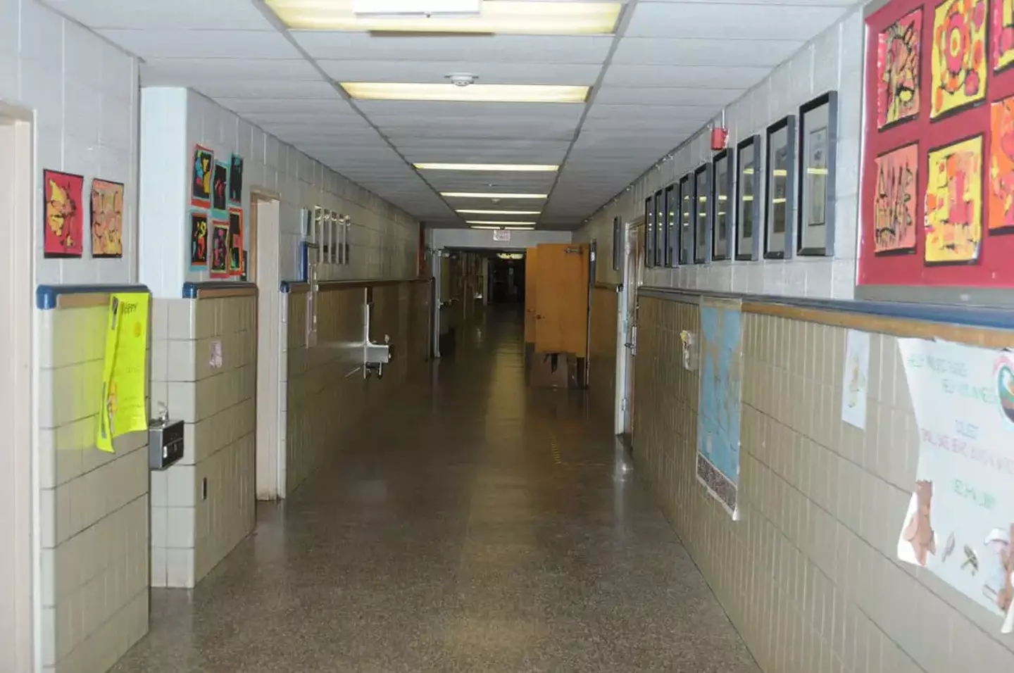 A hallway in the school.