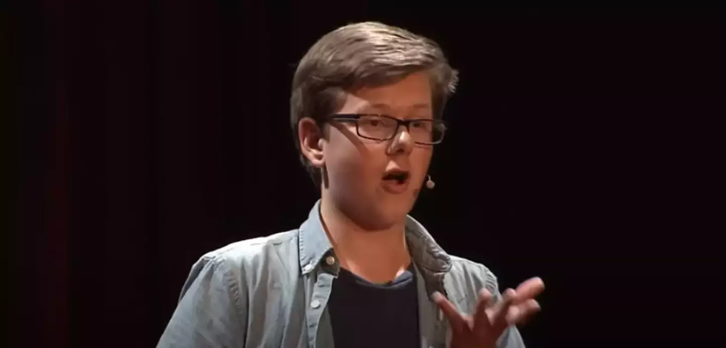 Erik Finman giving a TED Talk aged 15.
