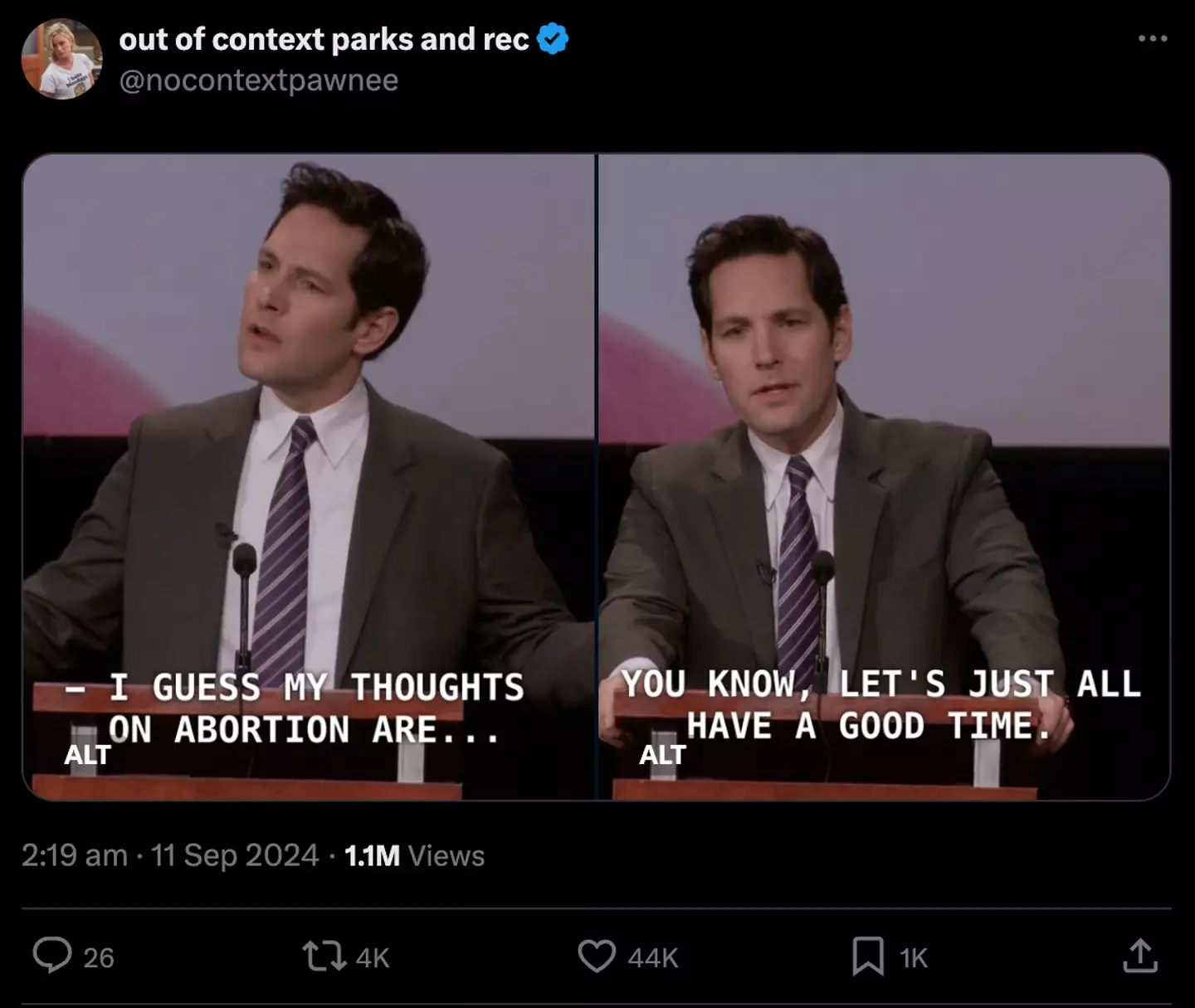 During season four episode 20 of Parks and Recreation, Bobby Newport gave his hilarious views on abortion laws (X/nocontextpawnee)