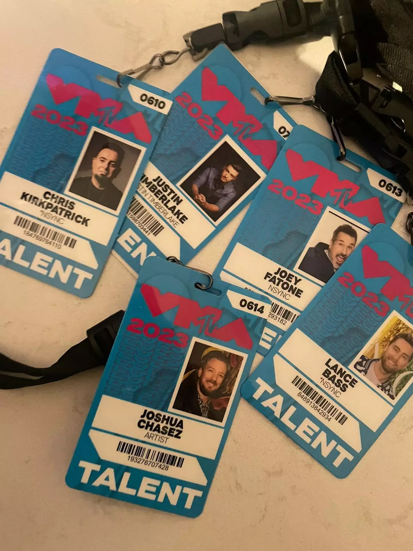 JC Chasez posted a photo of their backstage passes.