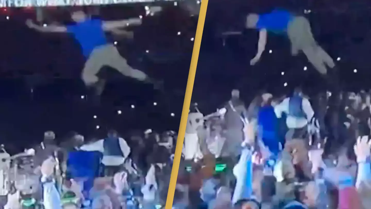 Super Bowl viewers concerned for fan after he gets thrown through the air during Usher’s halftime show