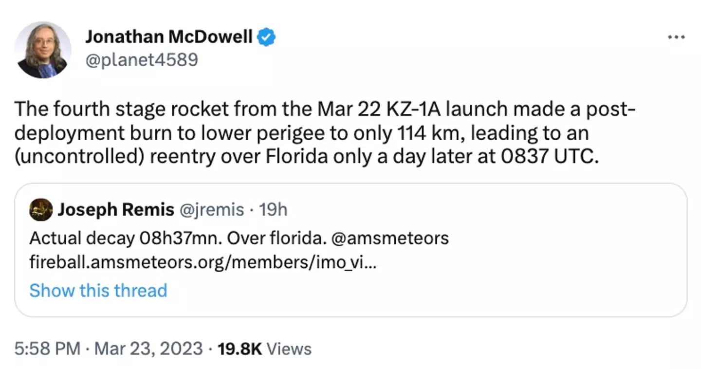 Jonathan McDowell was on hand to explain the reason behind the light display.