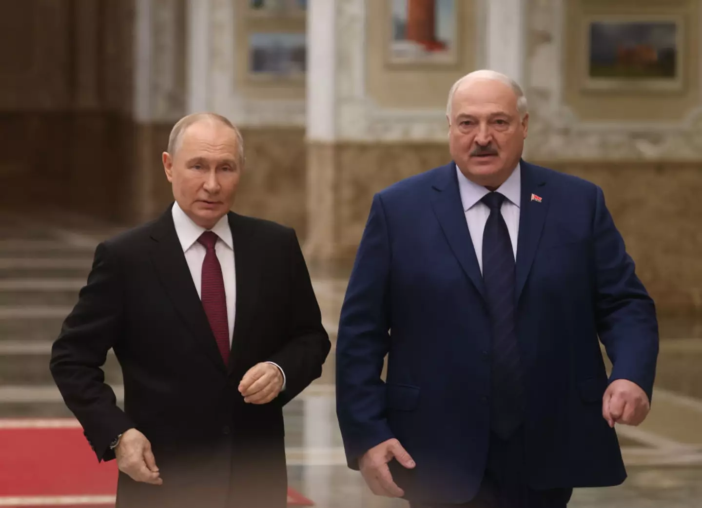 Russian President Vladimir Putin's ally, Belarusian President Alexander Lukashenko, has threatened the US with nuclear war (Contributor/Getty Images)