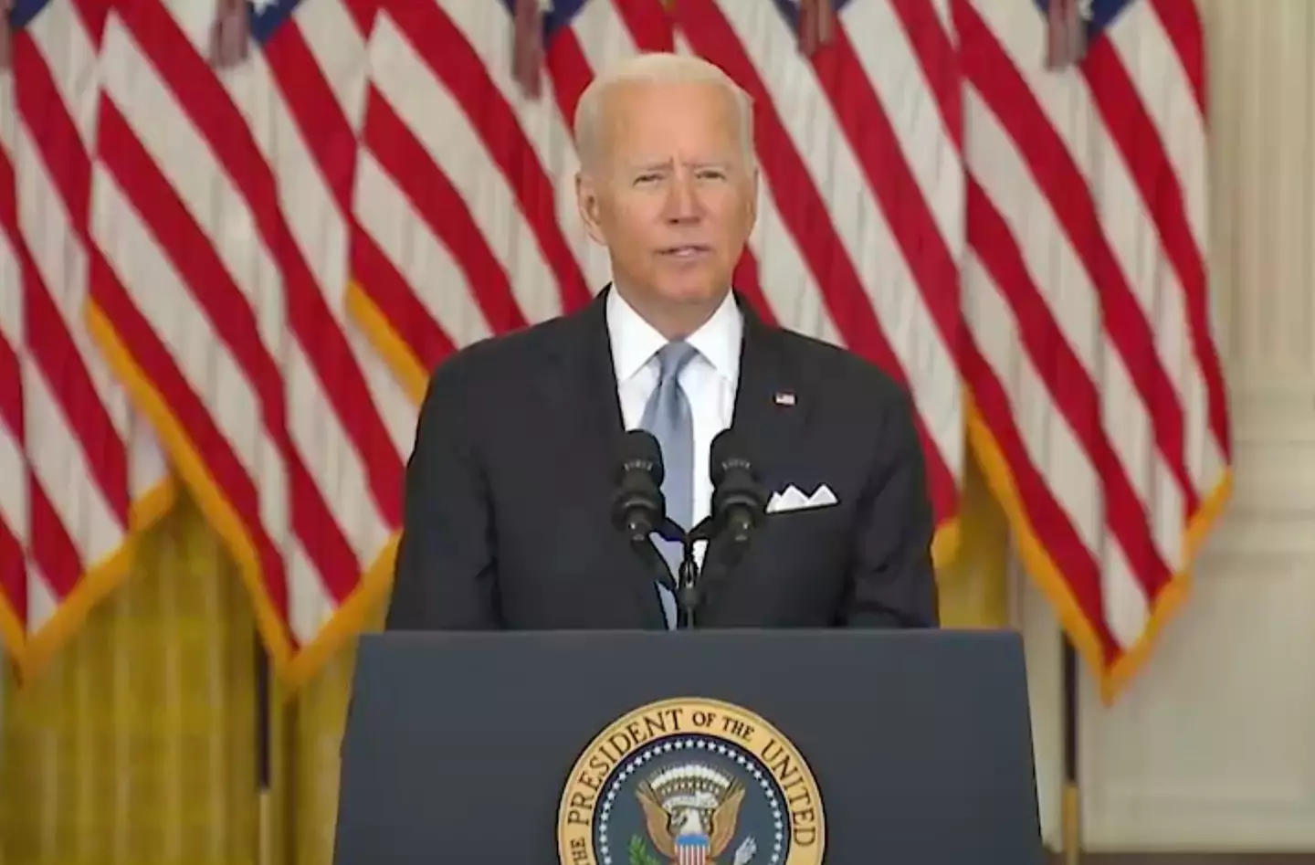 Joe Biden defended the move to withdraw troops from Afghanistan in an address back in 2021 (Andrew Harnik/Getty Images)