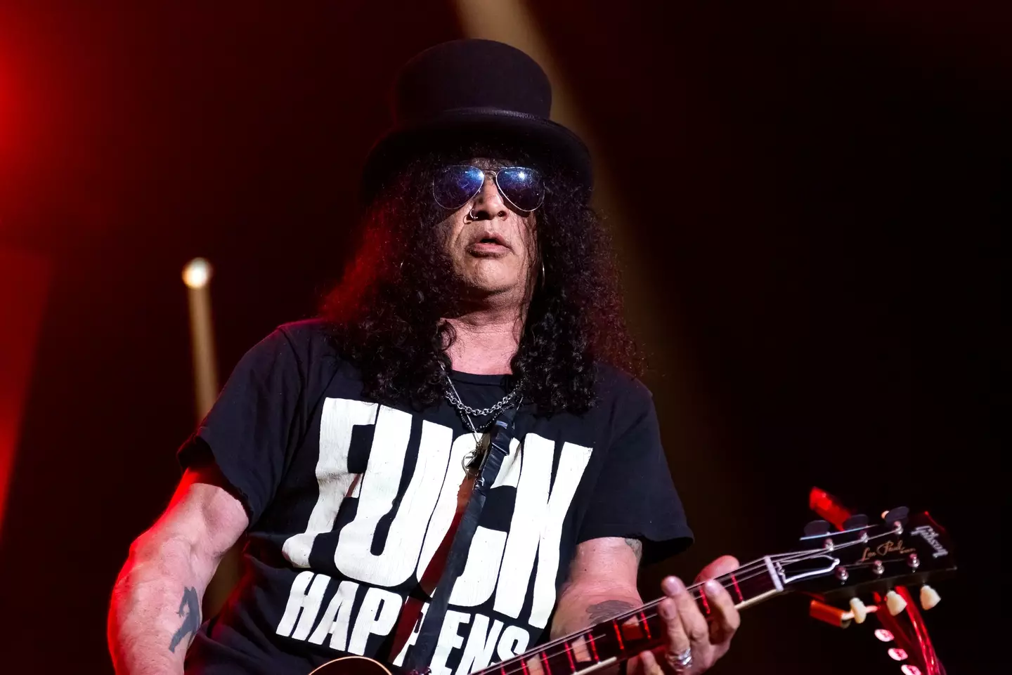 Slash has called for people not to speculate about his stepdaughter's death.(Matthew Baker/Getty Images)