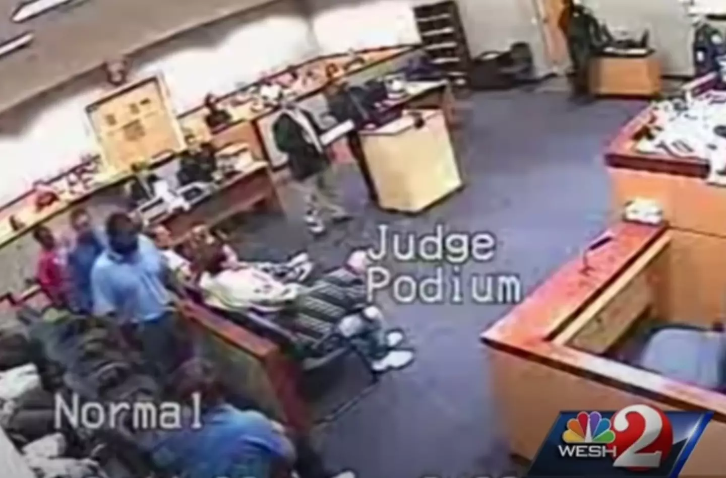 The courtroom started clapping once the fight was over.