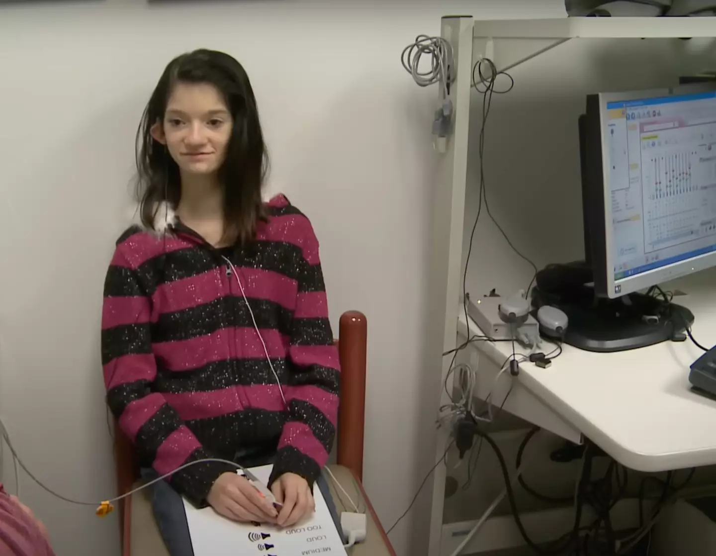 Maggie heard for the first time (YouTube/UniversityHospitals)
