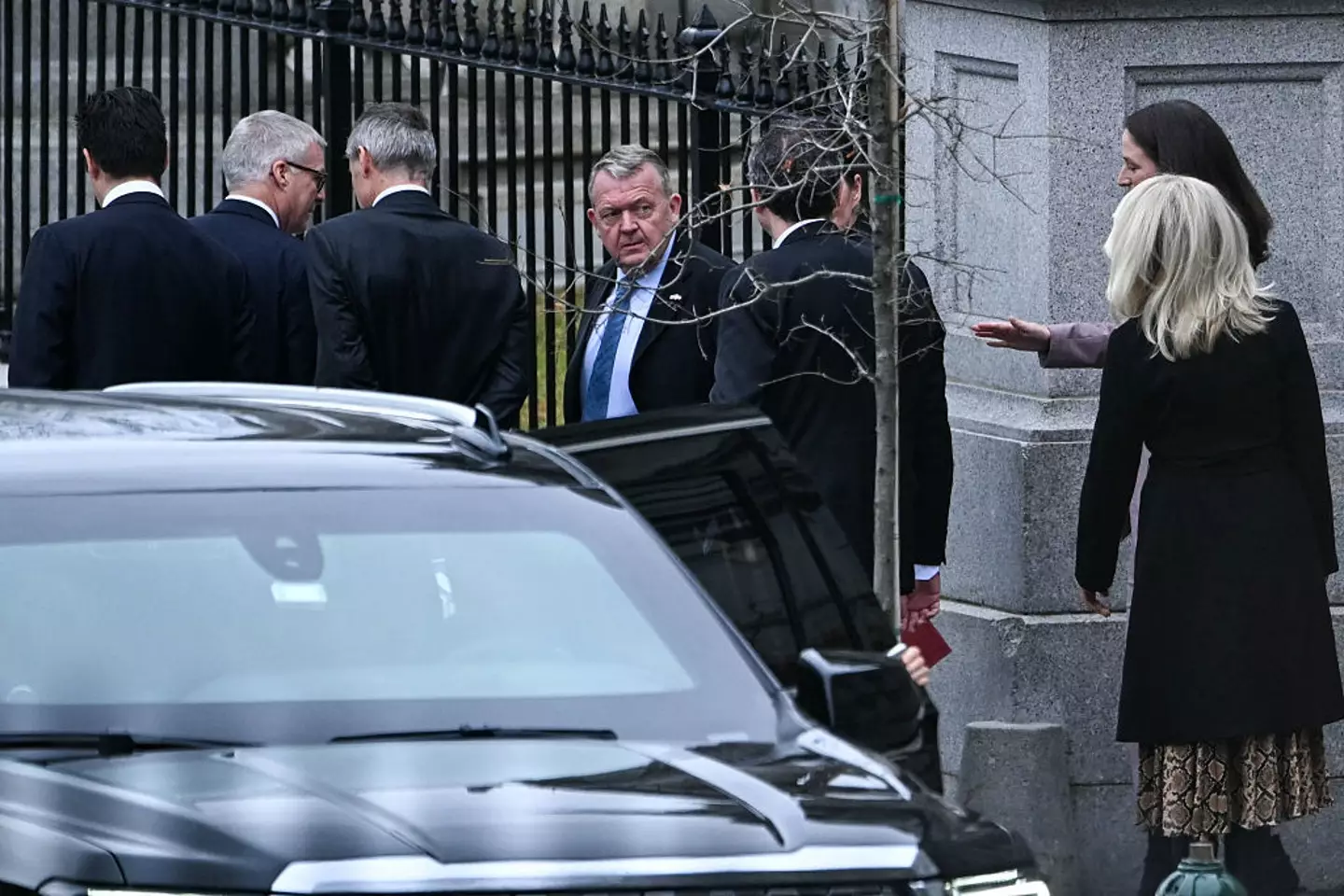 Danish Foreign Minister Lars Løkke Rasmussen pictured after yesterday's talks (Brendan SMIALOWSKI / AFP via Getty Images)