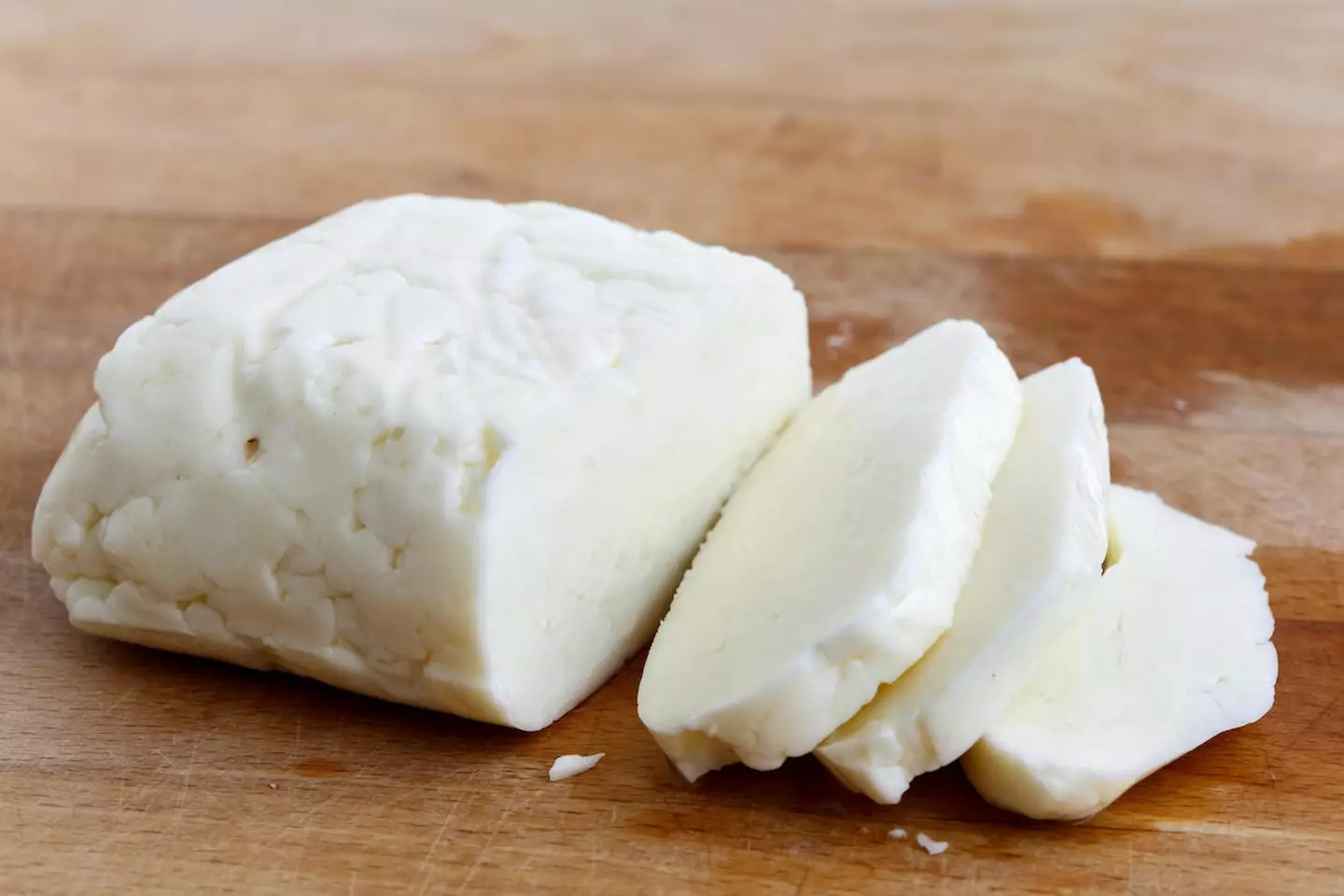 Halloumi is a semi-hard cheese made from sheep's milk and preserved in brine.