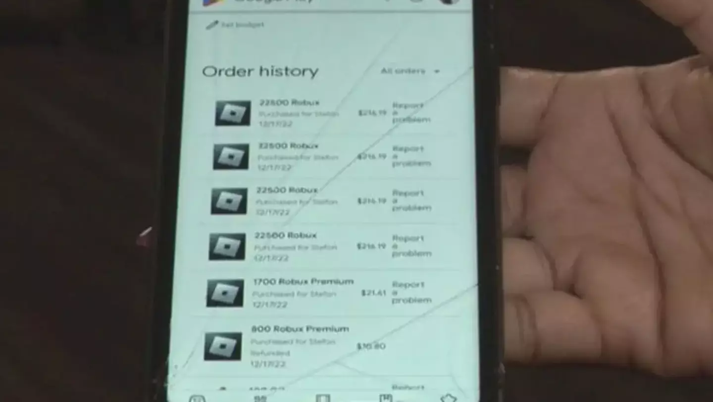 The seven-year-old made several purchases.