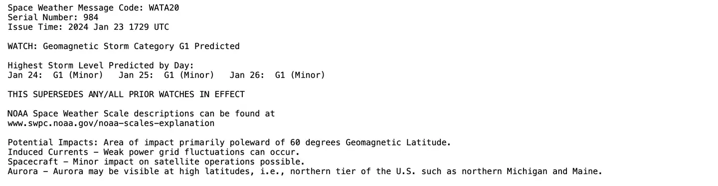 An update about the solar storm set to hit today.