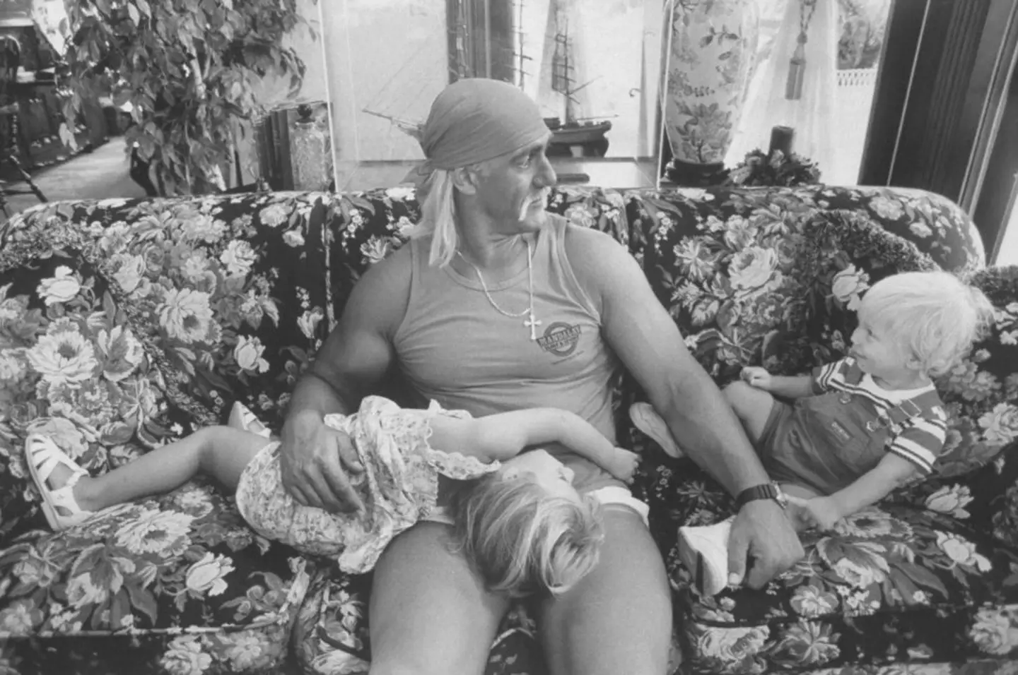 Hulk Hogan with his then three-year-old daughter Brooke and one-year-old nick (Acey Harper/Getty Images)