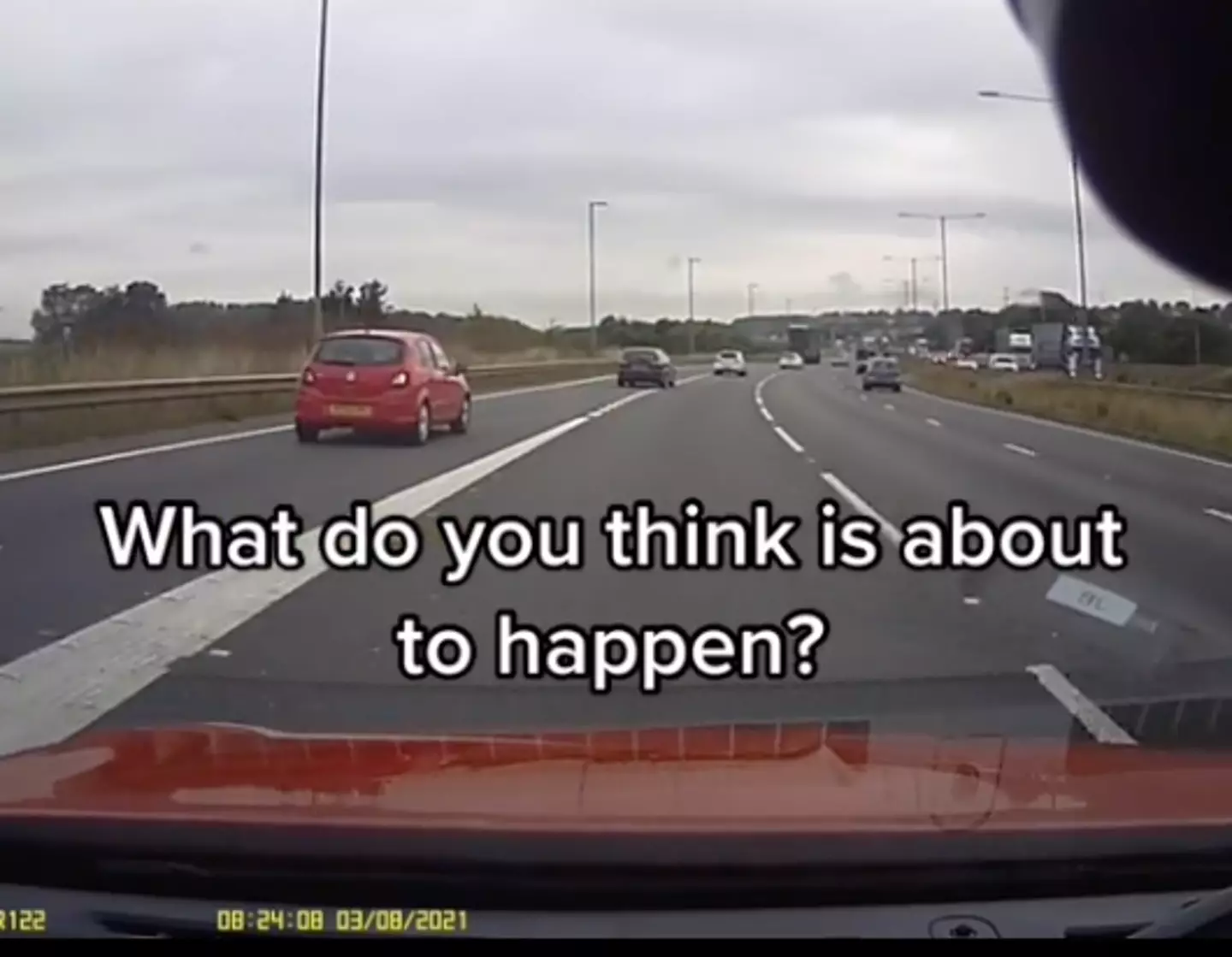 Dashcam footage of driving test. (@theyounginstructor/TikTok)
