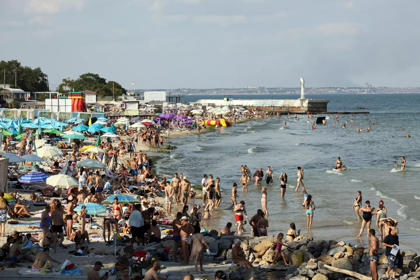 Ukraine's beaches remain busy despite the war (Viacheslav Onyshchenko/SOPA Images/LightRocket via Getty Images)