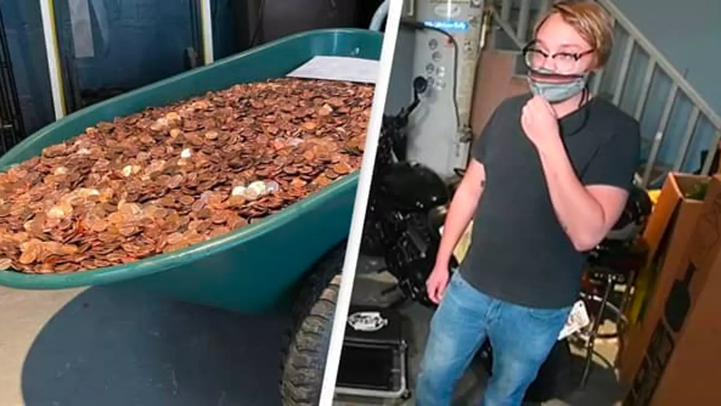 Man furious after company paid him his last cheque in grease-covered pennies