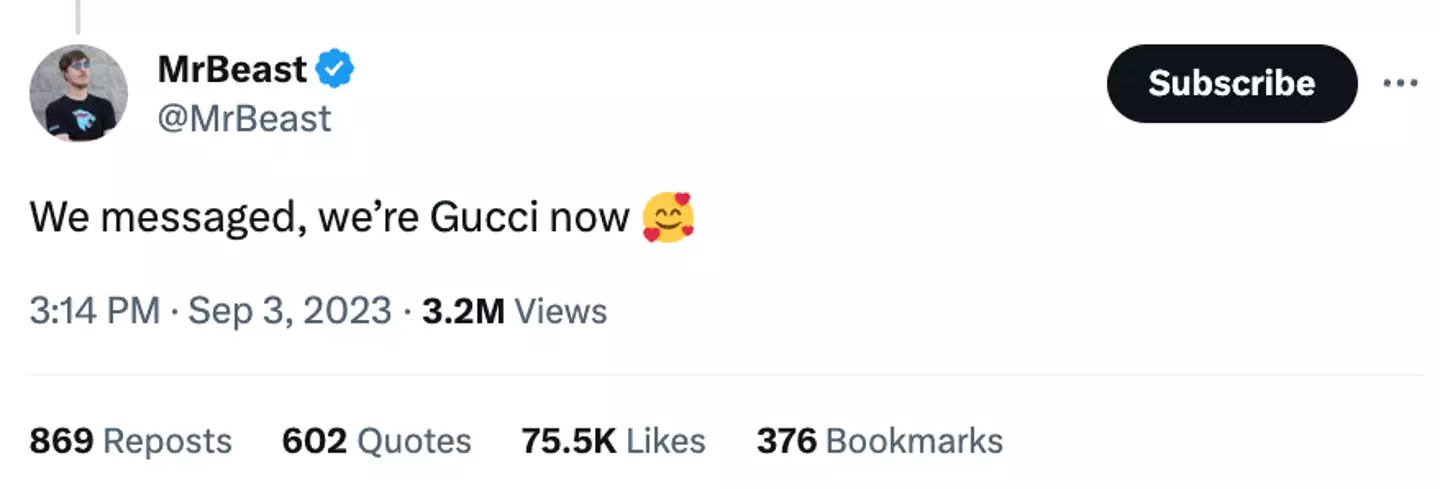 The pair have since made it up.