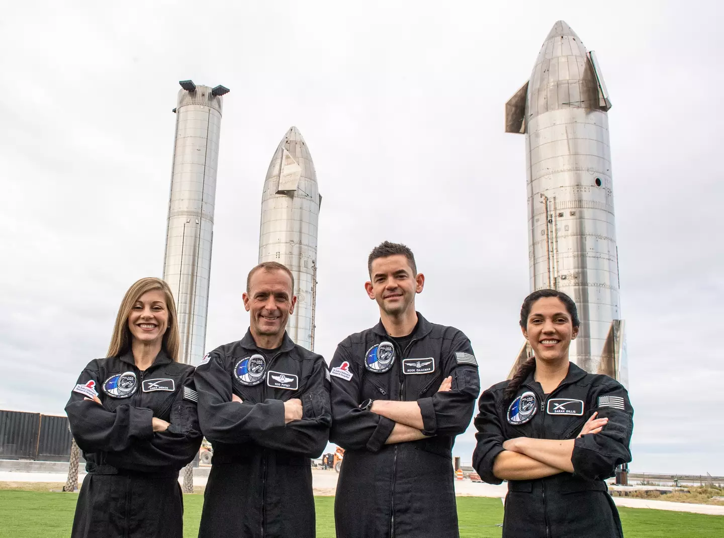 The mission's crew prior to their departure (Jonathan Newton/The Washington)
