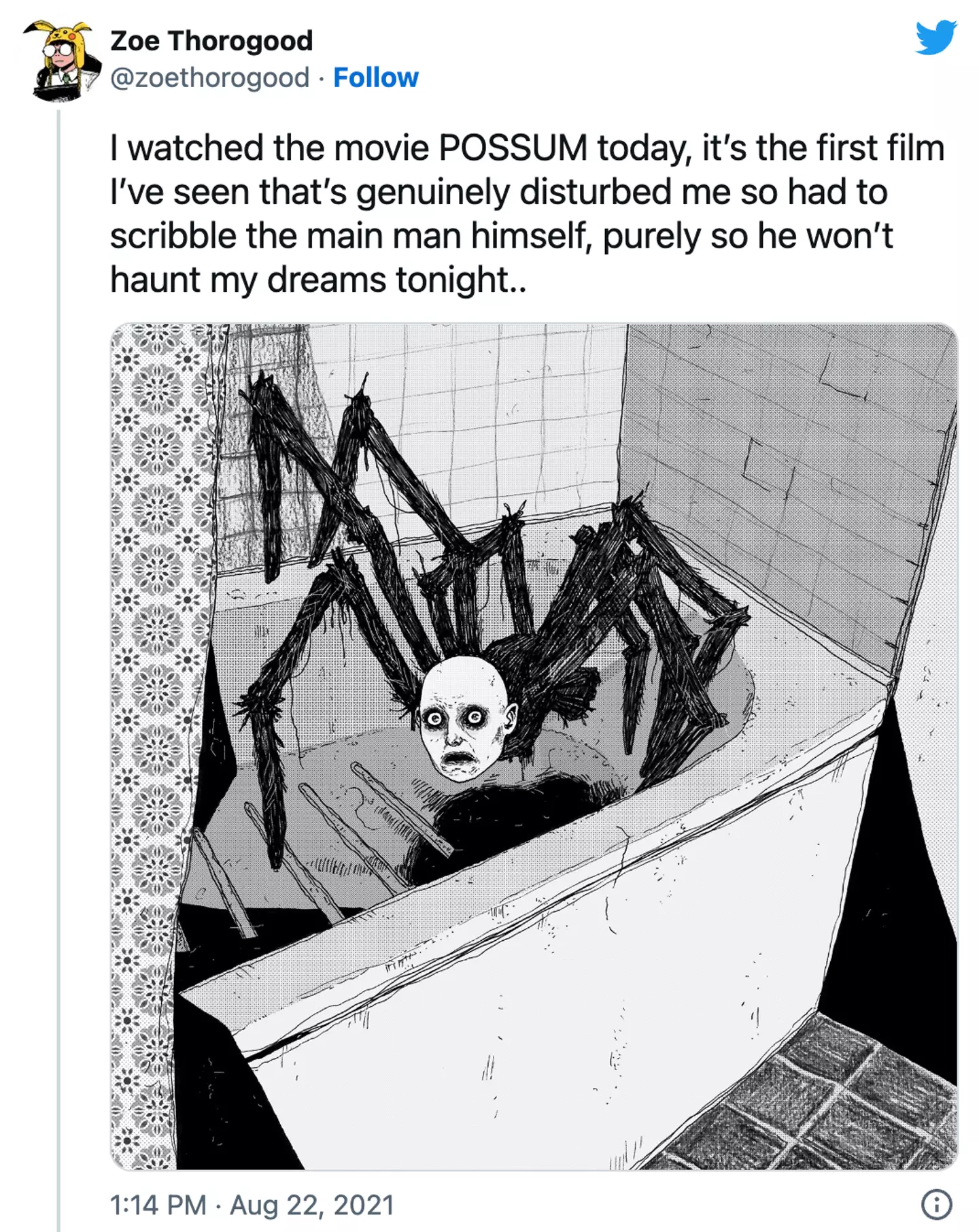 One viewer drew an image of the spider puppet to try and get it out of their mind.