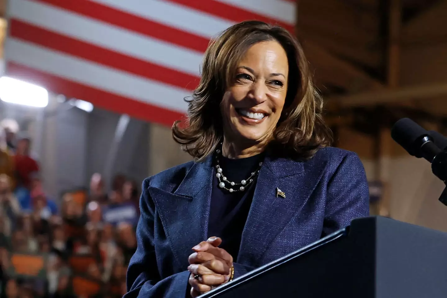 Voters have flocked to the polling stations across the US today to primarily either pledge for Kamala Harris or Donald Trump (JEFF KOWALSKY/AFP via Getty Images)