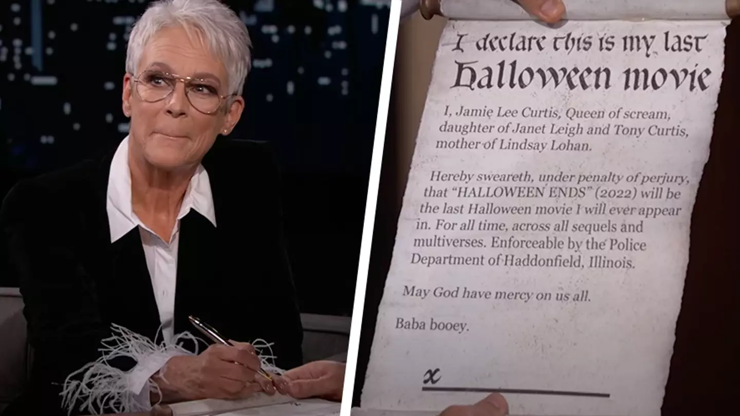Jamie Lee Curtis hilariously signs contract saying she’ll never do another Halloween movie