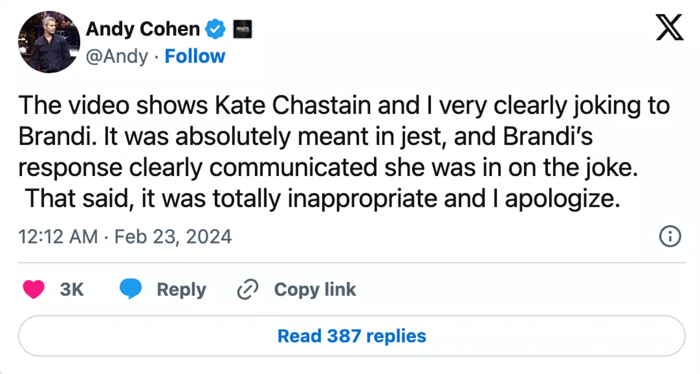 Cohen has issued an apology.