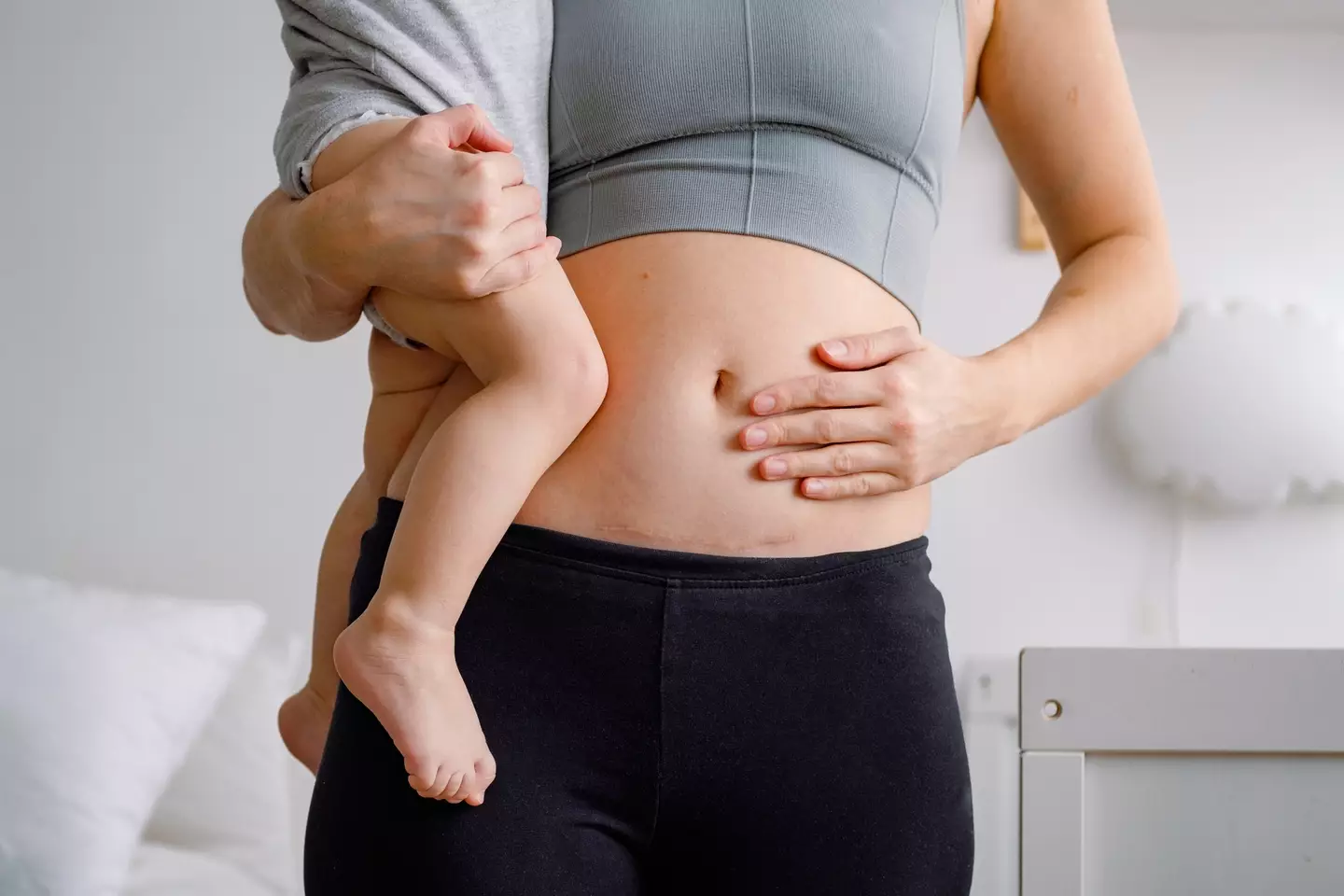 Many new moms struggle with body image after giving birth (Getty Stock)