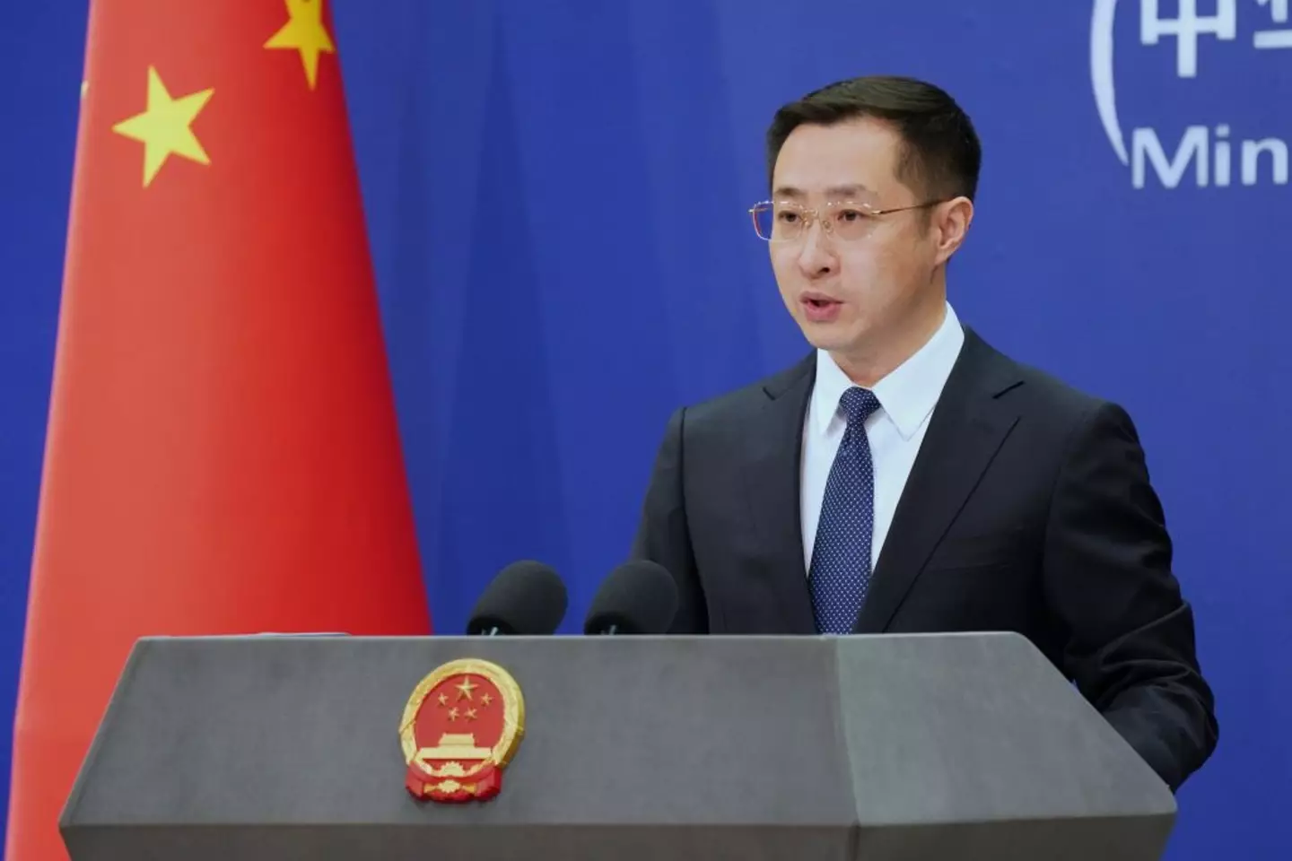 China's foreign ministry spokesman Lin Jian said the country isn't backing down from Trump's threats (VCG/VCG via Getty Images)