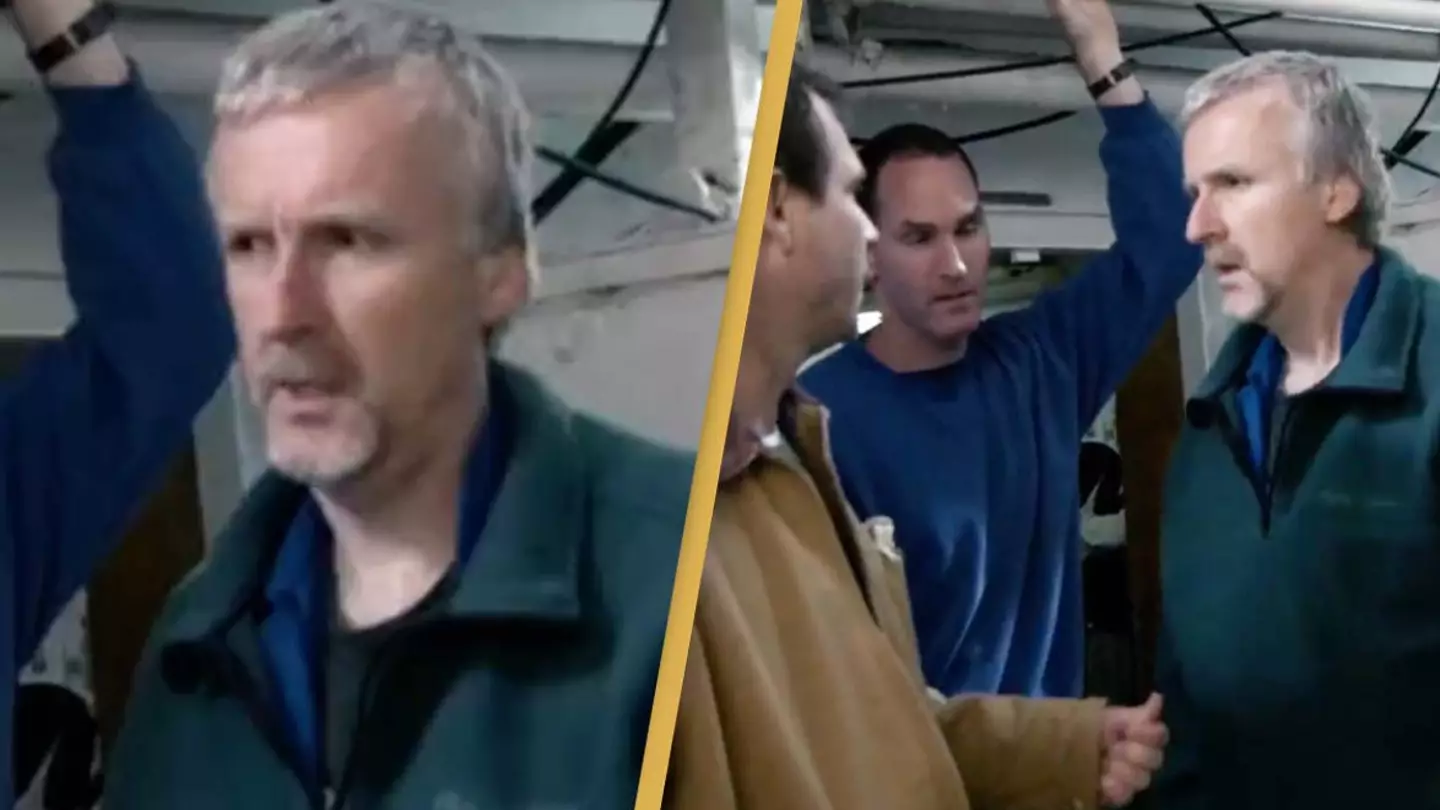 Moment James Cameron found out about 9/11 caught on camera as he just emerged from visiting Titanic
