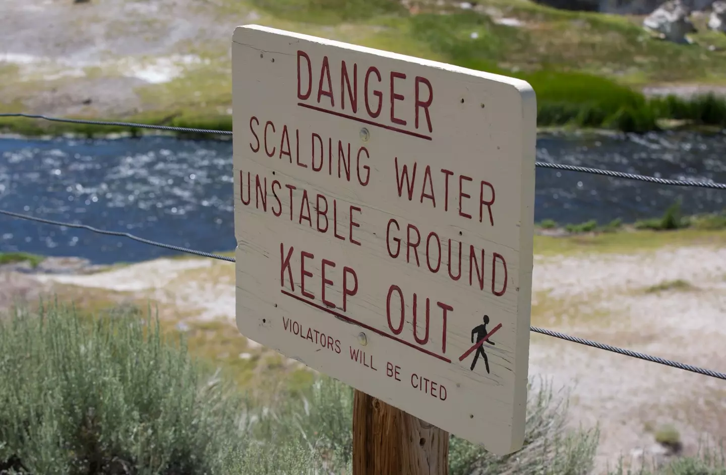 There are warning signs located across the Long Valley caldera.