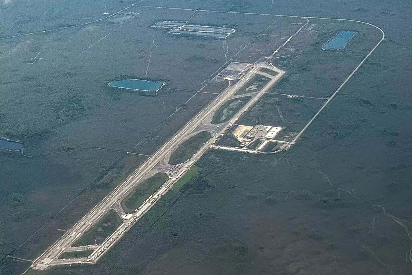 An aerial view of the center (CHANDAN KHANNA/AFP via Getty Images)