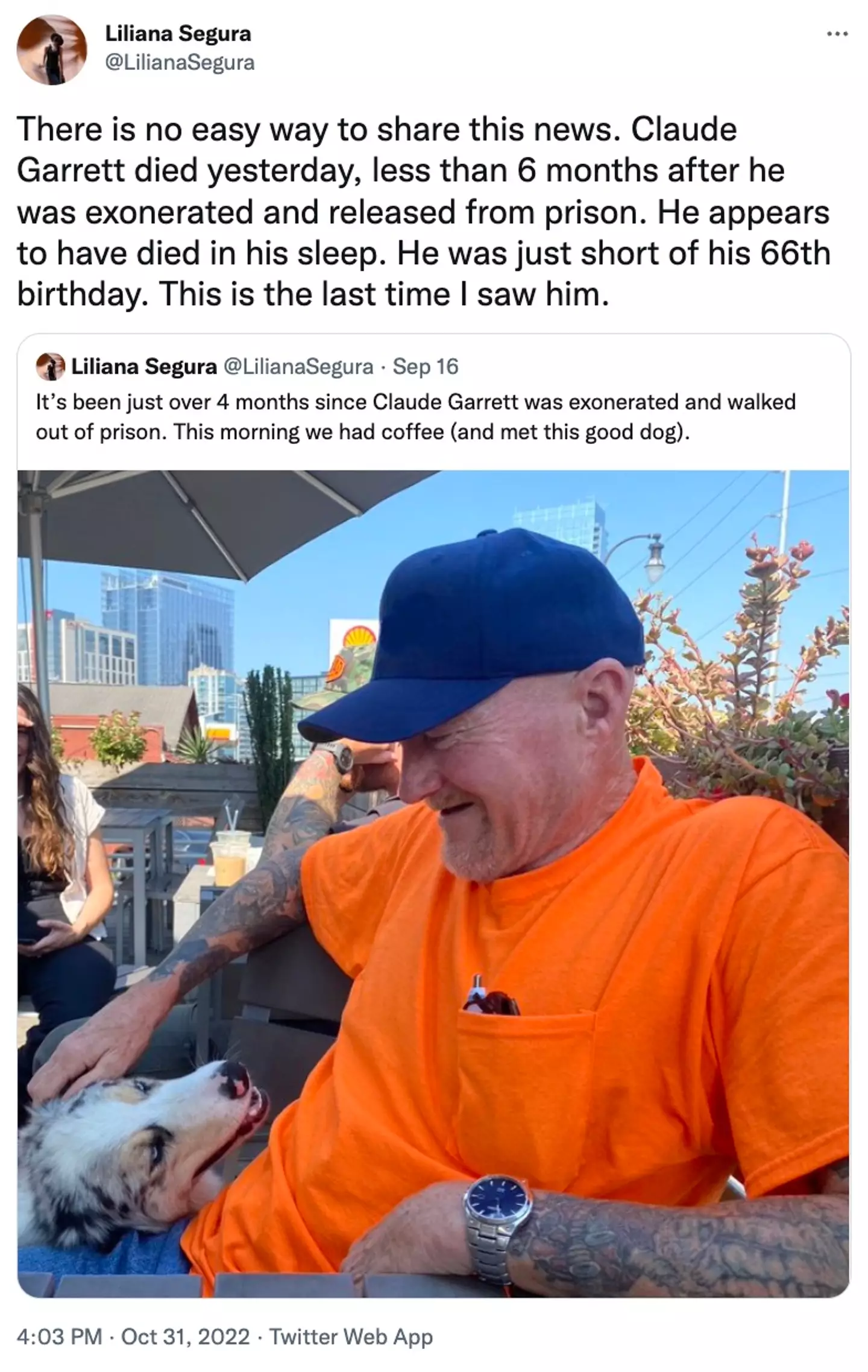 Claude Francis Garrett tragically died just months after being released from prison.