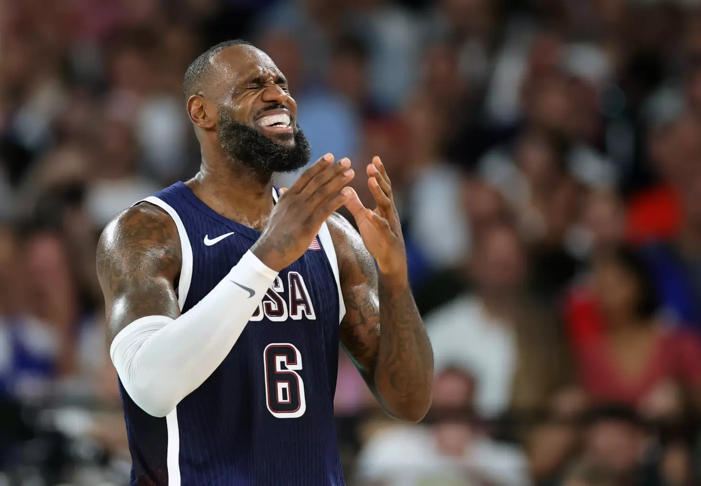 James was under the impression the crowd was cheering for him. (Christina Pahnke - sampics/Getty Image)