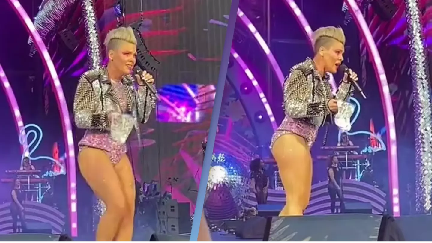 Pink stunned as fan throws mum's ashes on to stage