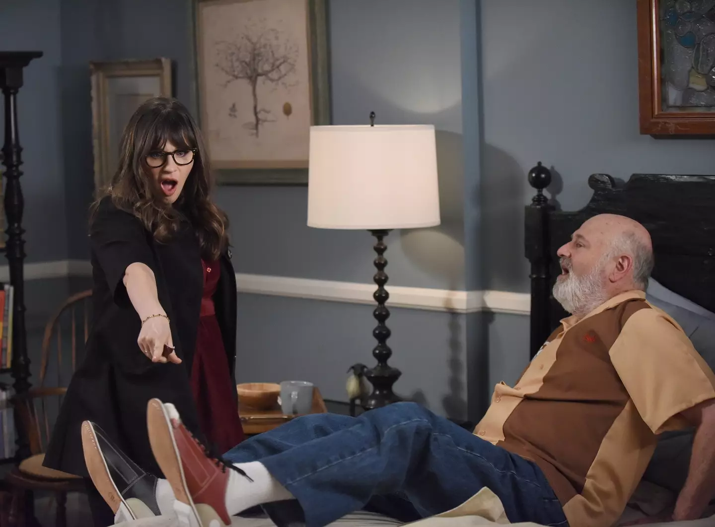 Deschanel and Reiner together on New Girl's sixth season (FOX Image Collection via Getty Images)