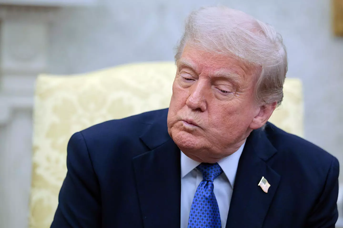 President Donald Trump has blamed the Biden administration for the the US economy shrinking (Chip Somodevilla/Getty Images)