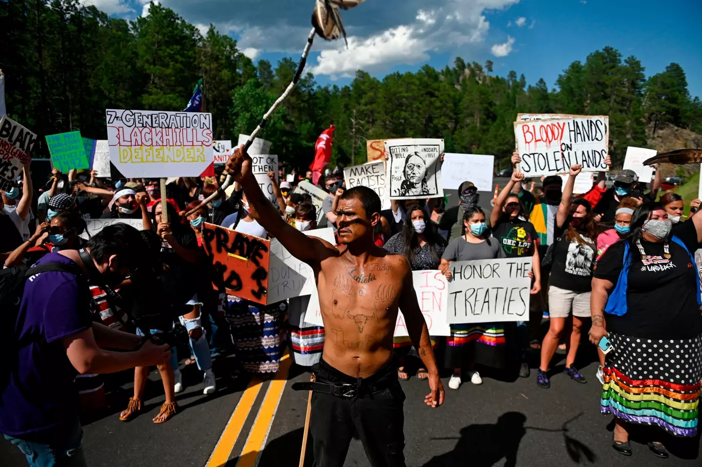 Mount Rushmore continues to be at the centre of protests over the treatment of indigenous communities.