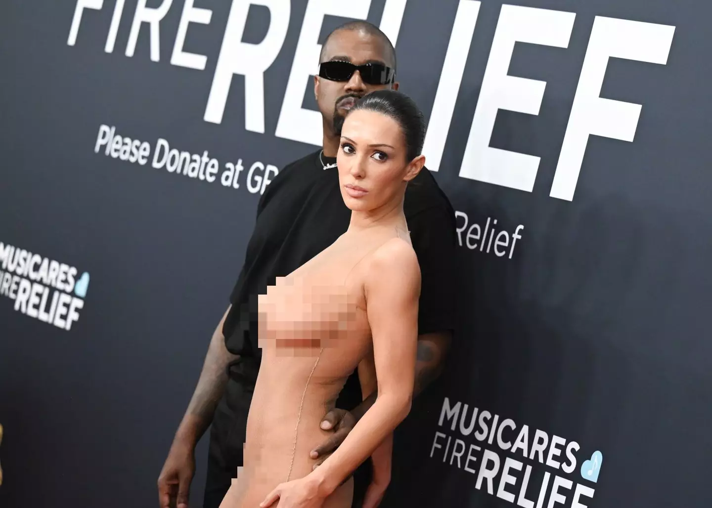 Censori's outfit at the 2025 Grammys drew a lot of attention (Gilbert Flores/Billboard via Getty Images)