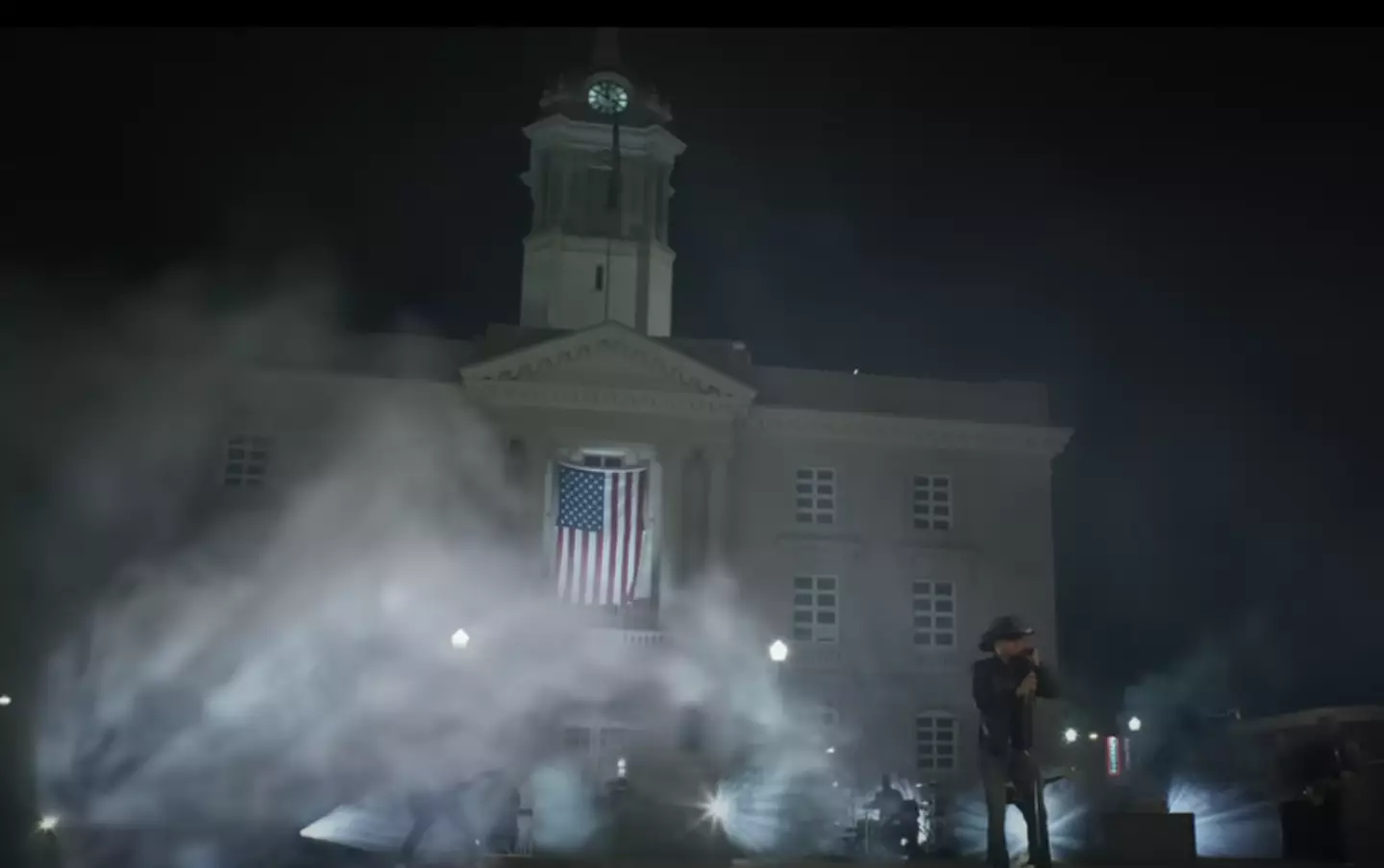 The music video was filmed outside the Maury County Courthouse.