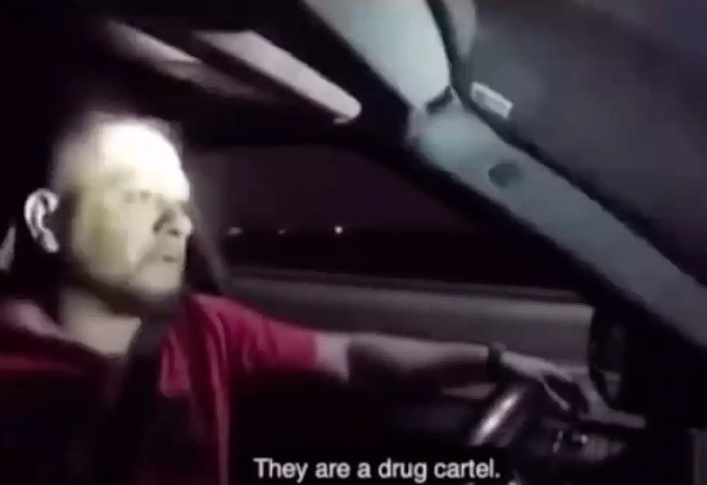 The incident shows a father quickly tell his son that they are about to be approached by the cartel.