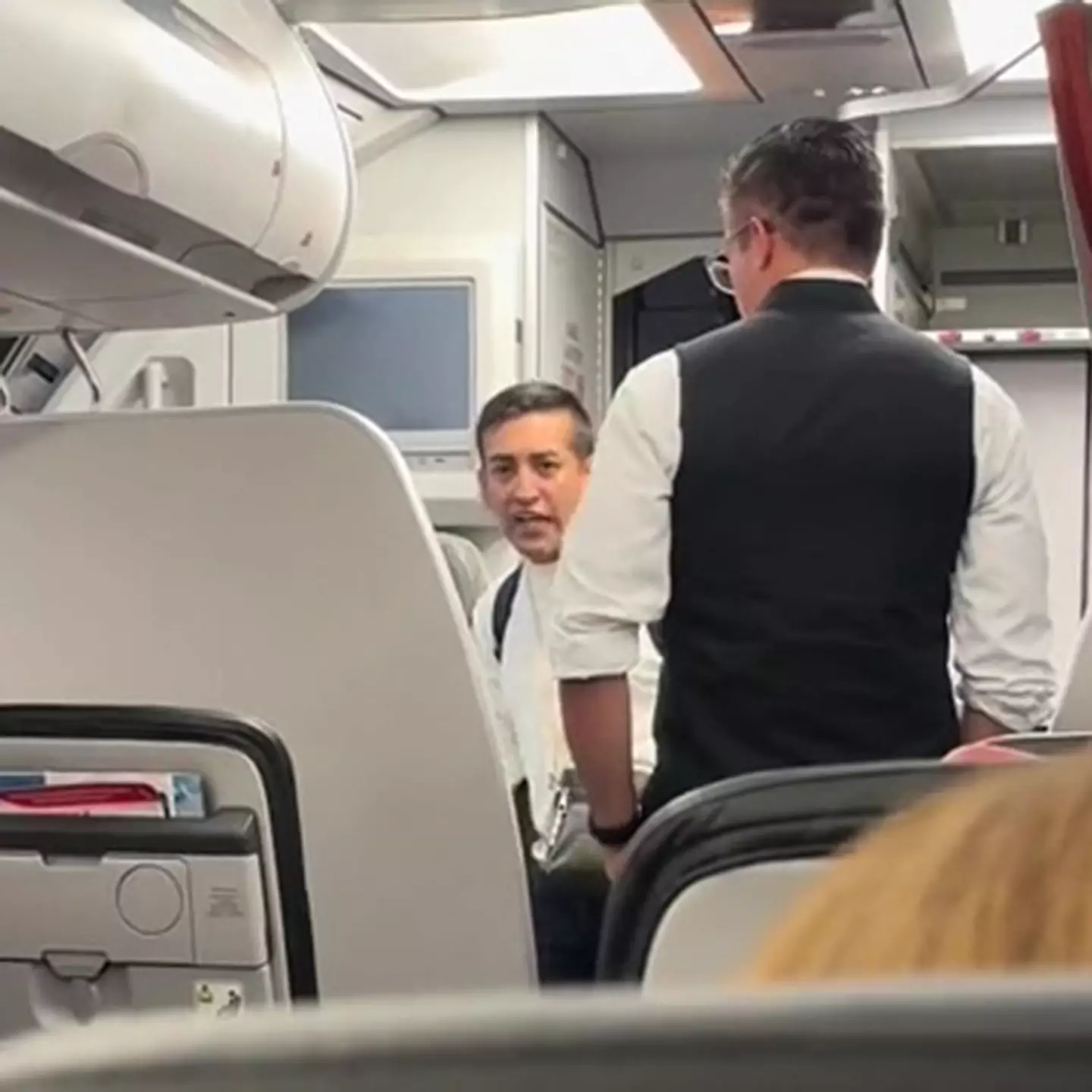 Juan Manuel wasn't happy when his pre-booked seat wasn't available. (Jam Press)