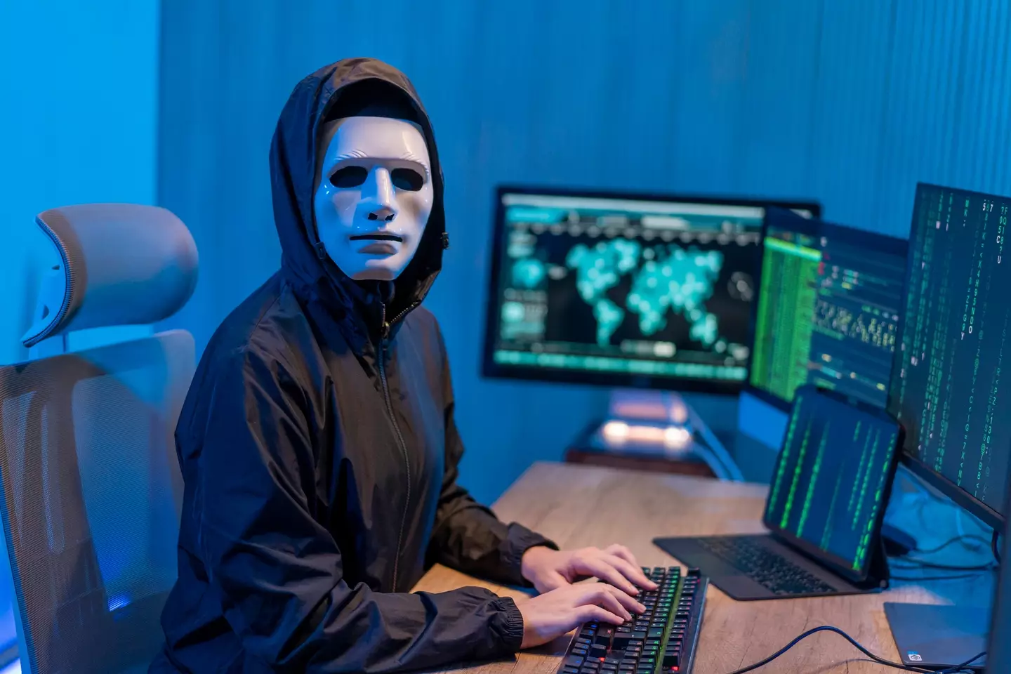 The masked hacker group took to social media to claim there were 18 million people less voting this year than the year before (Getty stock)