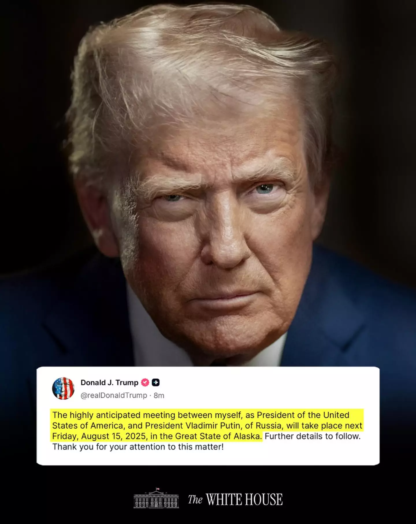 President Donald Trump took to Instagram to announce his meeting with Putin as if it was a boxing preview (Instagram/realdonaldtrump)