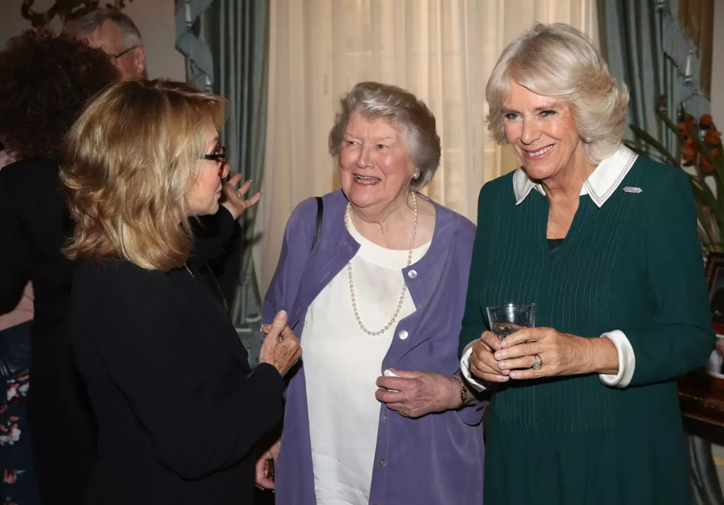 Dame Patricia Routledge (center), Camilla, now-Queen the UK and actress Felicity Kendall in 2017 (Chris Jackson - WPA Pool/Getty Images)