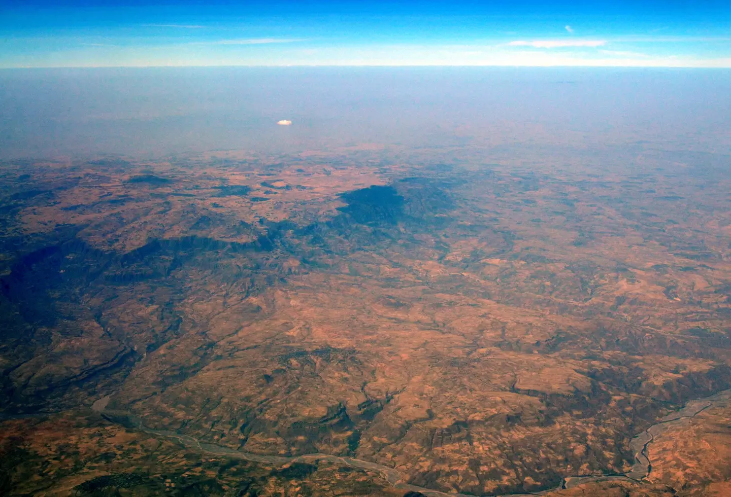 Aerial view of Africa's Great Rift Valley.
