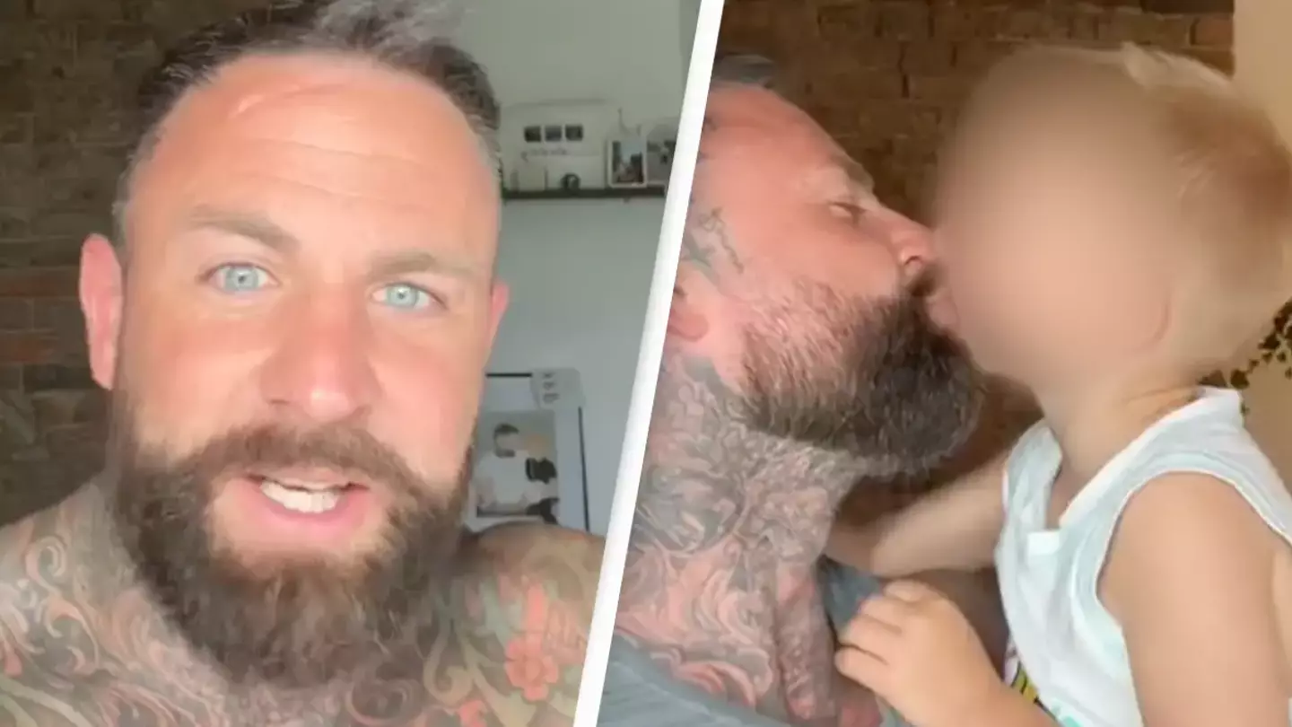 Father explains why he won’t stop kissing his son on the lips after sparking controversy