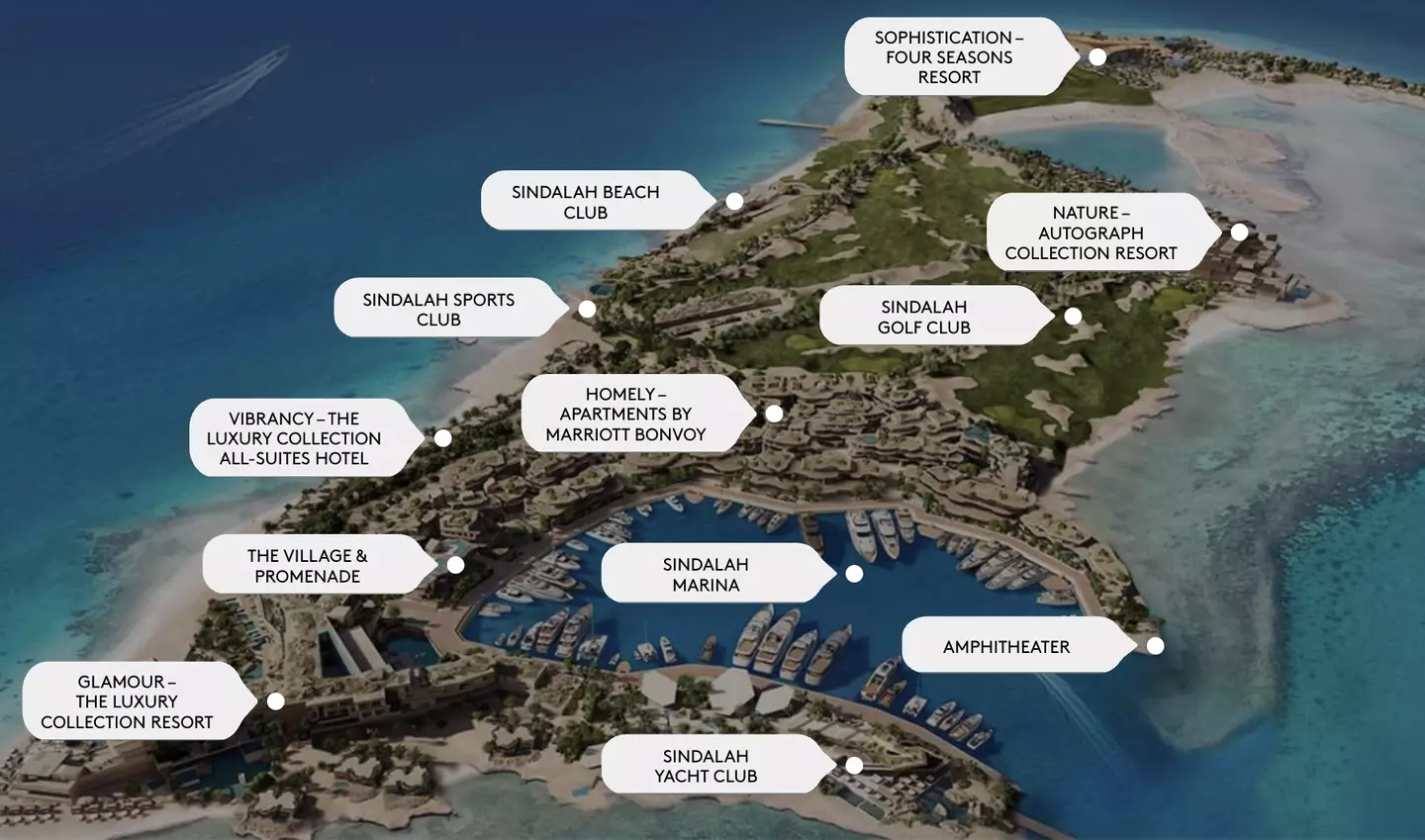 How Sindalah is laid out (NEOM)